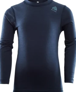 Aclima Kids LightWool Crew Neck Shirt Navy Blazer Clearance