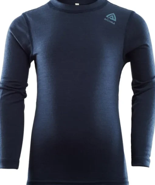 Aclima Kids LightWool Crew Neck Shirt Navy Blazer Clearance