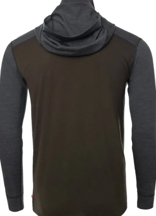 LightWool 180 Hoodie merinohuppari, maastonvihreä/tummanharmaa-Aclima Outlet