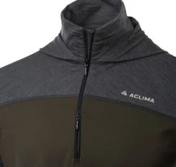 LightWool 180 Hoodie merinohuppari, maastonvihreä/tummanharmaa-Aclima Outlet