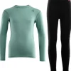 Aclima LightWool Crewneck Junior nuorten kerrasto, mintunvihreä /musta Fashion