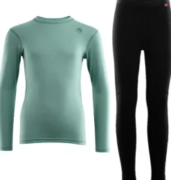 Aclima LightWool Crewneck Junior nuorten kerrasto, mintunvihreä /musta Fashion