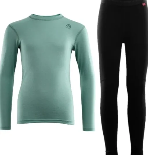 Aclima LightWool Crewneck Junior nuorten kerrasto, mintunvihreä /musta Fashion