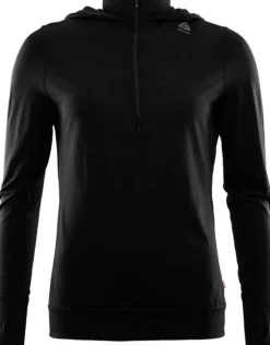 LightWool Hoodie naisten kerrastopaita, Jet Black-Aclima Outlet