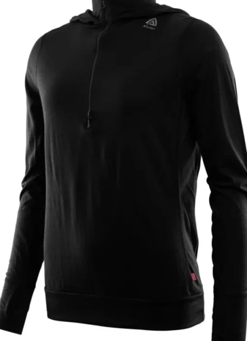 LightWool Hoodie naisten kerrastopaita, Jet Black-Aclima Outlet