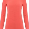 StreamWool Crewneck käännettävä naisten kerrastopaita, Spiced Coral-Aclima Fashion