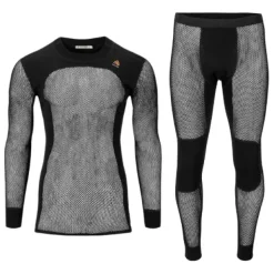 verkkokerrasto WoolNet Crewneck + Longs Jet miesten, musta-Aclima Discount