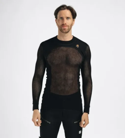 verkkokerrasto WoolNet Crewneck + Longs Jet miesten, musta-Aclima Discount