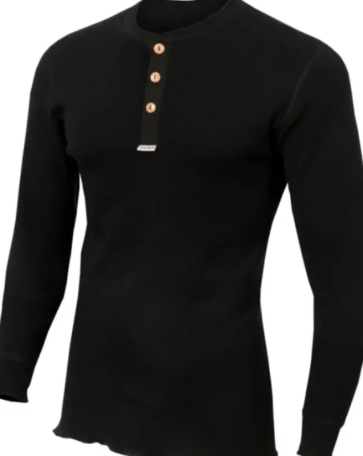 WarmWool Granddad Shirt Man Jet Black-Aclima Online