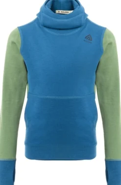 Aclima WarmWool Hoodsweater lasten kerrastopaita, Corsair/Dill Sale