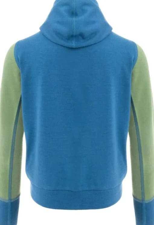 Aclima WarmWool Hoodsweater lasten kerrastopaita, Corsair/Dill Sale