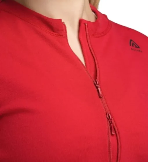 WarmWool Hoodsweater w/Zip naisten kerrastopaita, Jester Red/Jet Black-Aclima Best