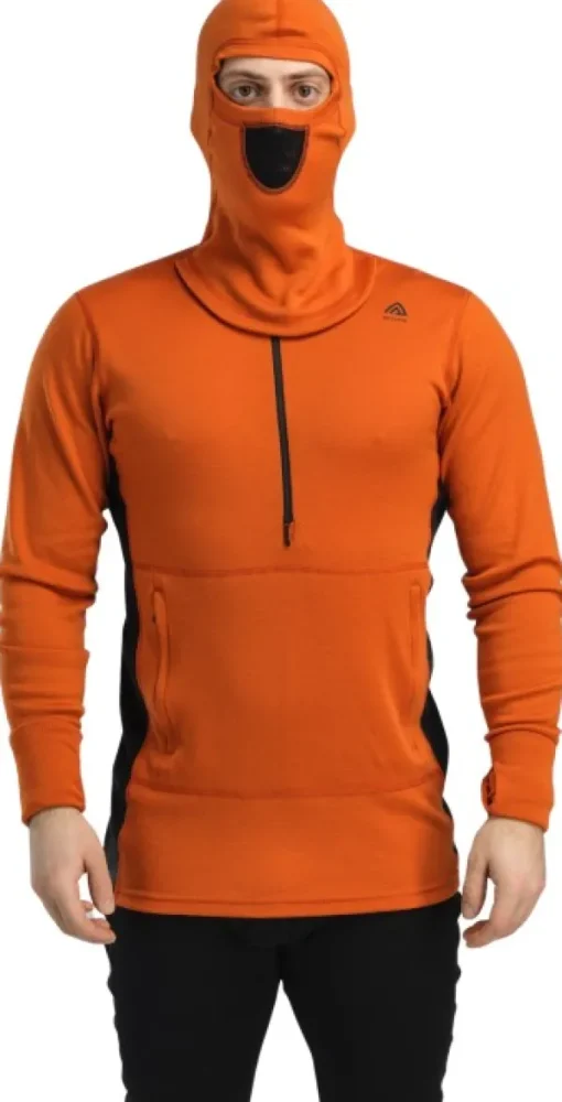 Aclima WarmWool Hoodsweater w/Zip kerrastopaita, Gold Flame/Jet Black Best