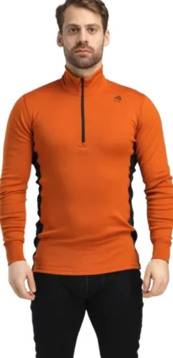 Aclima WarmWool Mockneck kerrastopaita, Gold Flame/Jet Black Online