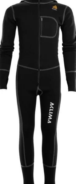 WarmWool Overall juniorin merinovillahaalari, musta-Aclima Outlet