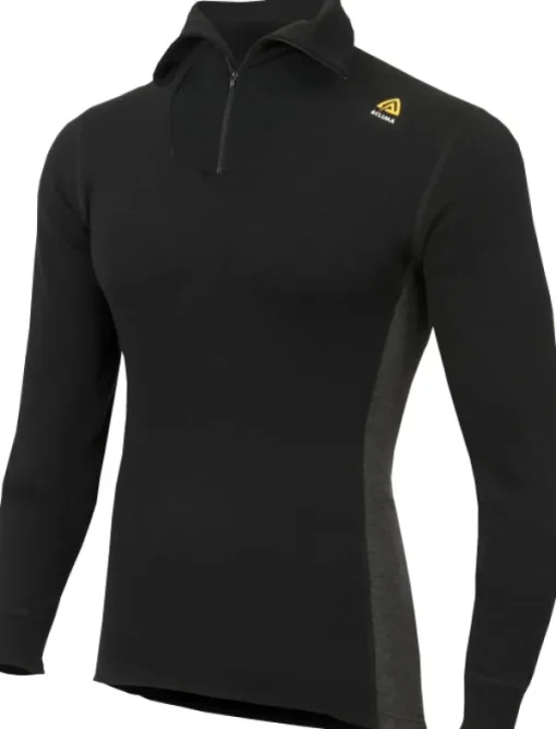 Warmwool Polo merinopaita, musta-Aclima Clearance