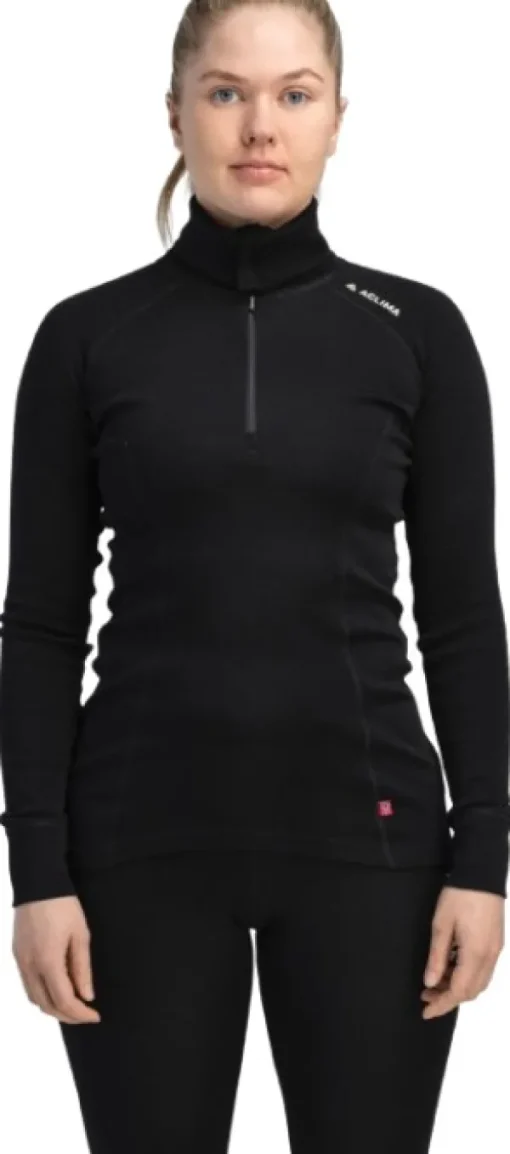 WarmWool Polo naisten kerrastopaita, Jet Black-Aclima Sale