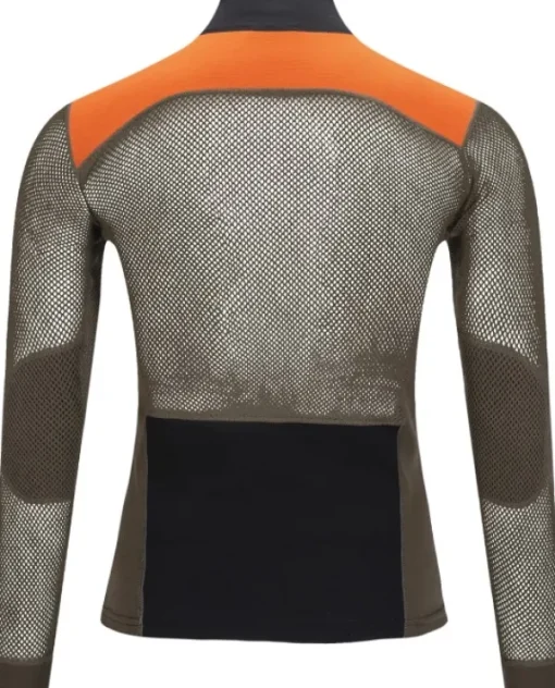 Aclima WoolNet Hybrid Mockneck kerrastopaita, Jet Black/Tarmac/Gold Flame Online