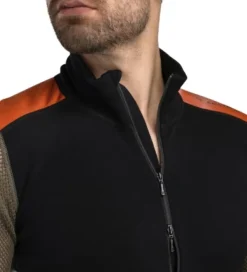 Aclima WoolNet Hybrid Mockneck kerrastopaita, Jet Black/Tarmac/Gold Flame Online