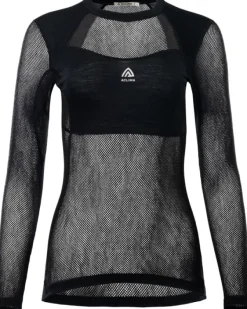 Aclima WoolNet Light Crewneck naisten kerrastopaita, musta New