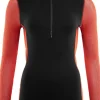 Aclima W's WoolNet Hybrid Mock Neck Jet Black/Poinciana/Capulet Olive Fashion