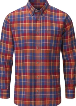 Alan Paine Ilkley Flannel Button Down Collar Shirt flanellipaita, Red Check Outlet