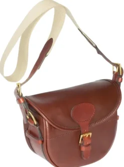 Leather Cartridge Bag patruunalaukku, Brown-Alan Paine New