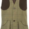 Alan Paine M's Rutland Tweed Shooting Waistcoat Dark Moss Discount