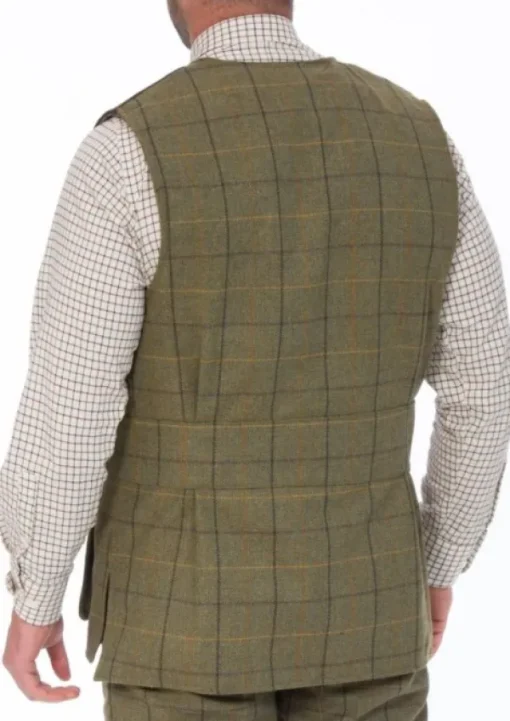 Alan Paine M's Rutland Tweed Shooting Waistcoat Dark Moss Discount