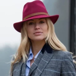Richmond Felt Hat Unisex Wine-Alan Paine Fashion