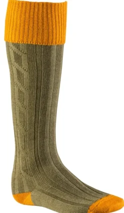 Shooting Sock sukat, Ochre/Olive-Alan Paine Hot