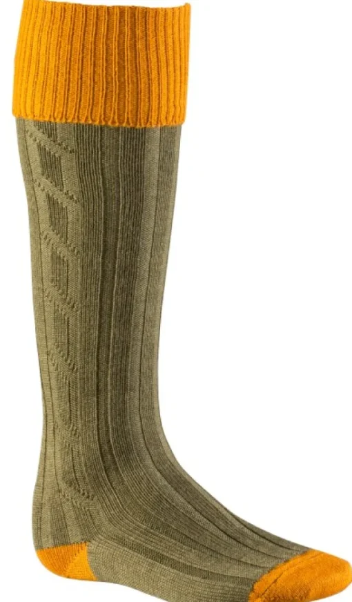 Shooting Sock sukat, Ochre/Olive-Alan Paine Hot