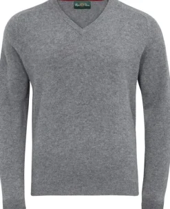 Alan Paine Streetly V-Neck Pullover lampaanvillainen pusero, Grey Mix Best