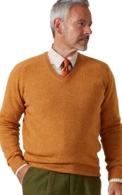 Alan Paine Streetly V-Neck Pullover lampaanvillainen pusero, Grey Mix Best