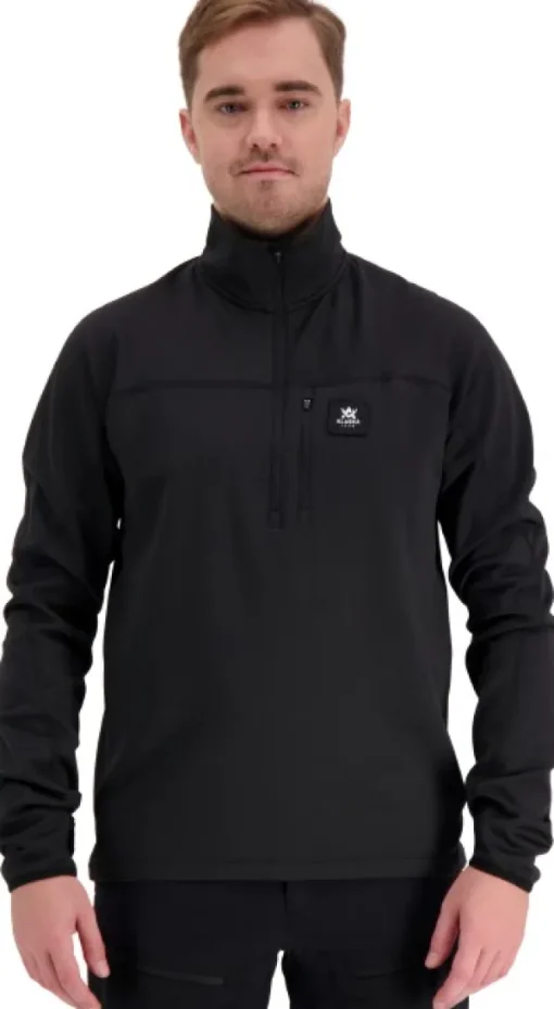 Alaska M's ThermoDry Half-Zip Top tekninen pusero, musta-Alaska 1795 Outlet