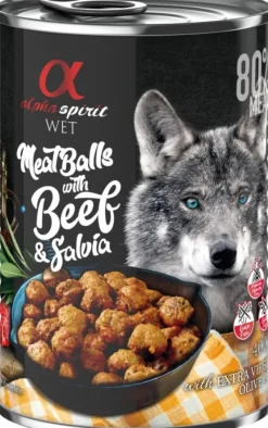 Alpha Spirit Meat Balls with Beef and Salvia märkäruoka, 400 g Discount