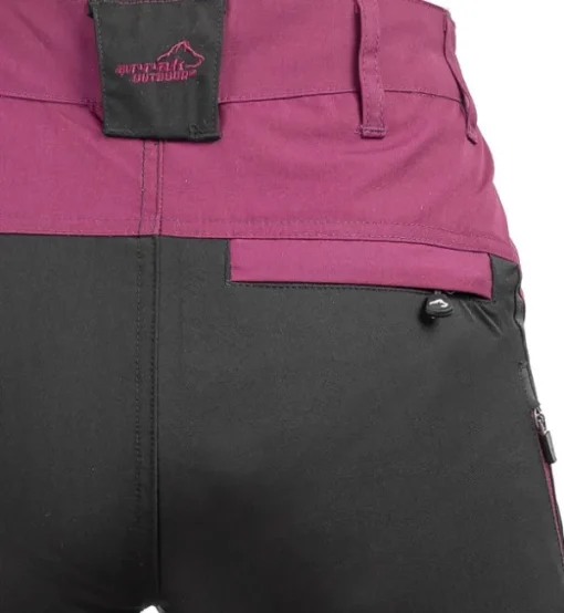 Arrak Outdoor Arrak Active Stretch -ulkoiluhousut naisille, violetti/musta Clearance