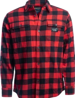 Arrak Outdoor Arrak Flannel Shirt Red/Black -flanellipaita, punamusta New
