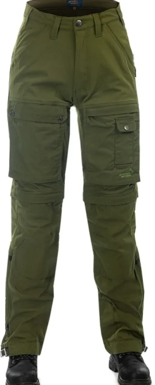 Arrak Flexible Zip Off Pant naisten katkolahjehousut, vihreä-Arrak Outdoor Sale