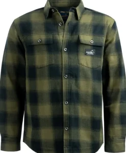 Arrak Outdoor Arrak M's Flannel Shirt Olive/Black Sale