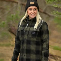 Arrak Outdoor Arrak W's Flannel Shirt Insulated Olive/Black Hot