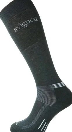 Avignon Ull Terry Knä korkeavartinen sukka, Basic Black New