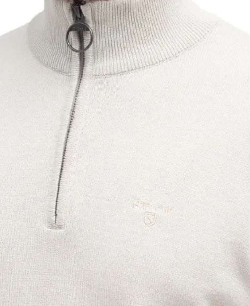 Cotton Half Zip Knitted Jumper neulepaita, Mist-Barbour Best