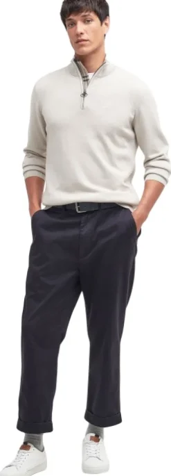 Cotton Half Zip Knitted Jumper neulepaita, Mist-Barbour Best