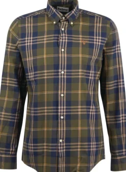 Edgar Tailored Shirt kauluspaita, Olive-Barbour Discount