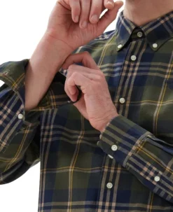 Edgar Tailored Shirt kauluspaita, Olive-Barbour Discount