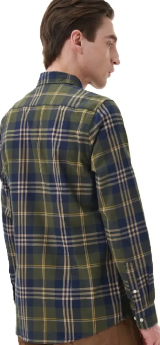 Edgar Tailored Shirt kauluspaita, Olive-Barbour Discount