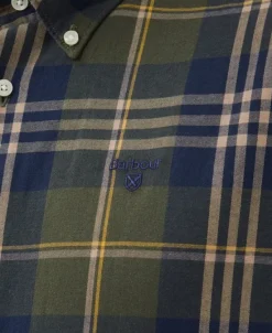 Edgar Tailored Shirt kauluspaita, Olive-Barbour Discount