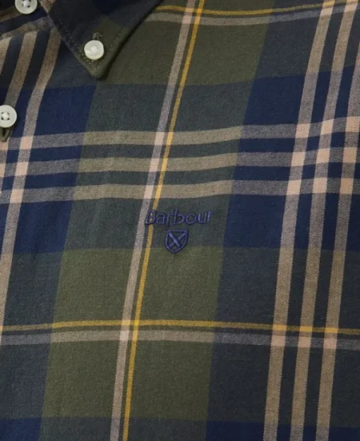 Edgar Tailored Shirt kauluspaita, Olive-Barbour Discount