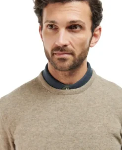 Barbour Essential Lambswool Crew Neck lampaanvillapaita, Fossil Outlet